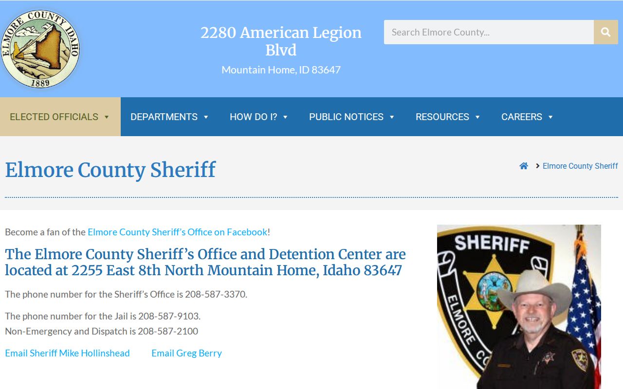 Elmore County arrest history sheriff contact information
