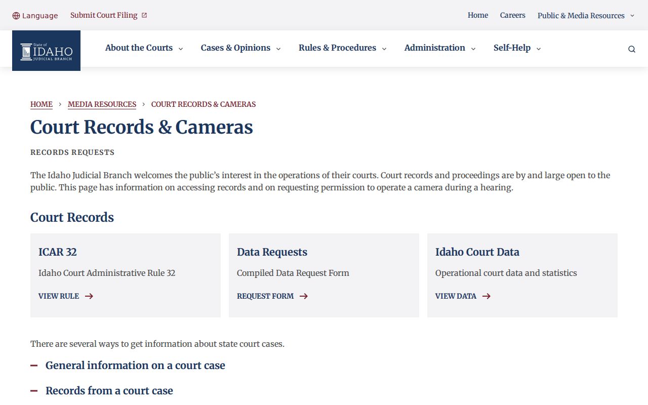 Elmore County criminal court case access routes