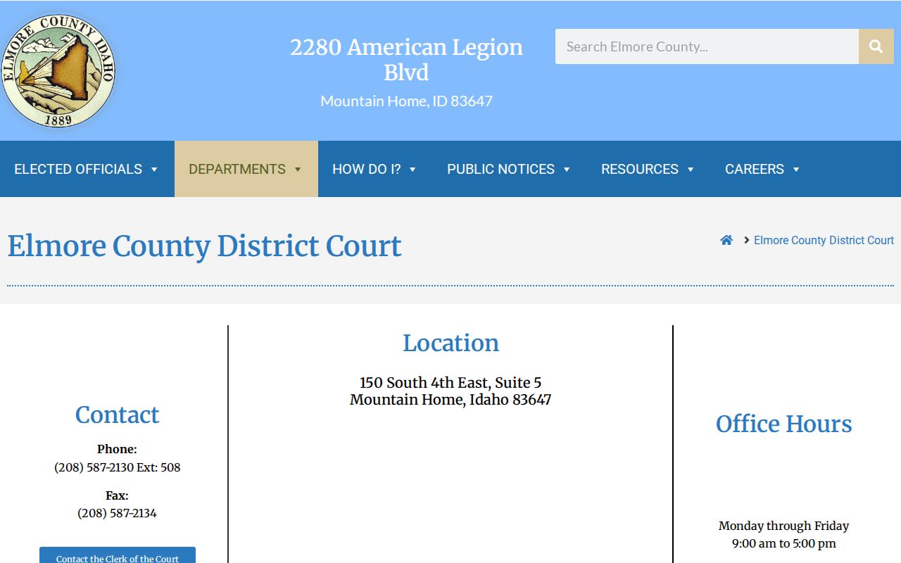 Elmore County criminal court case clerk information