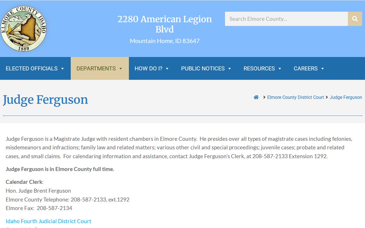 Elmore County criminal court Magistrate Division information