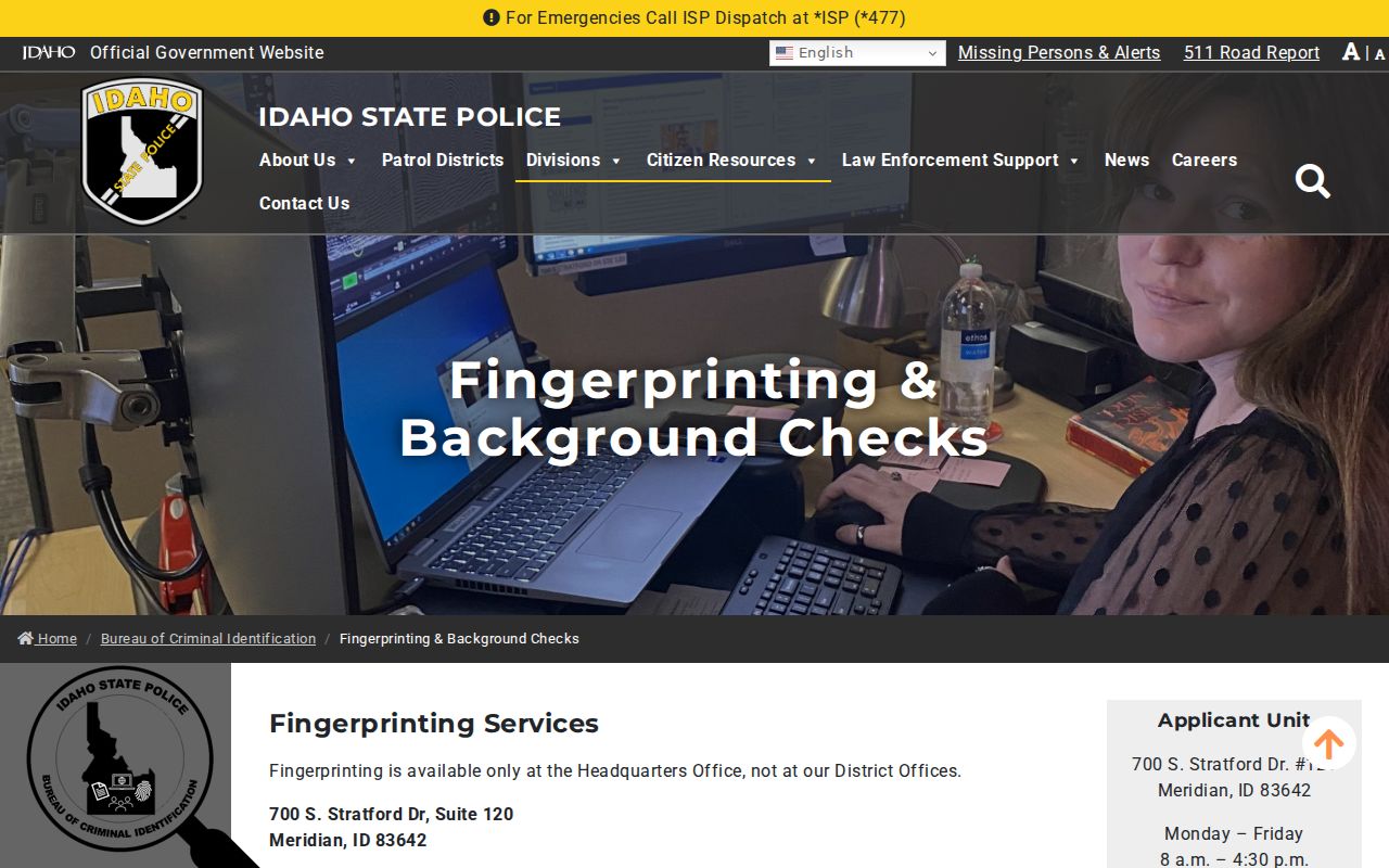 Elmore County criminal history BCI fingerprint check instructions