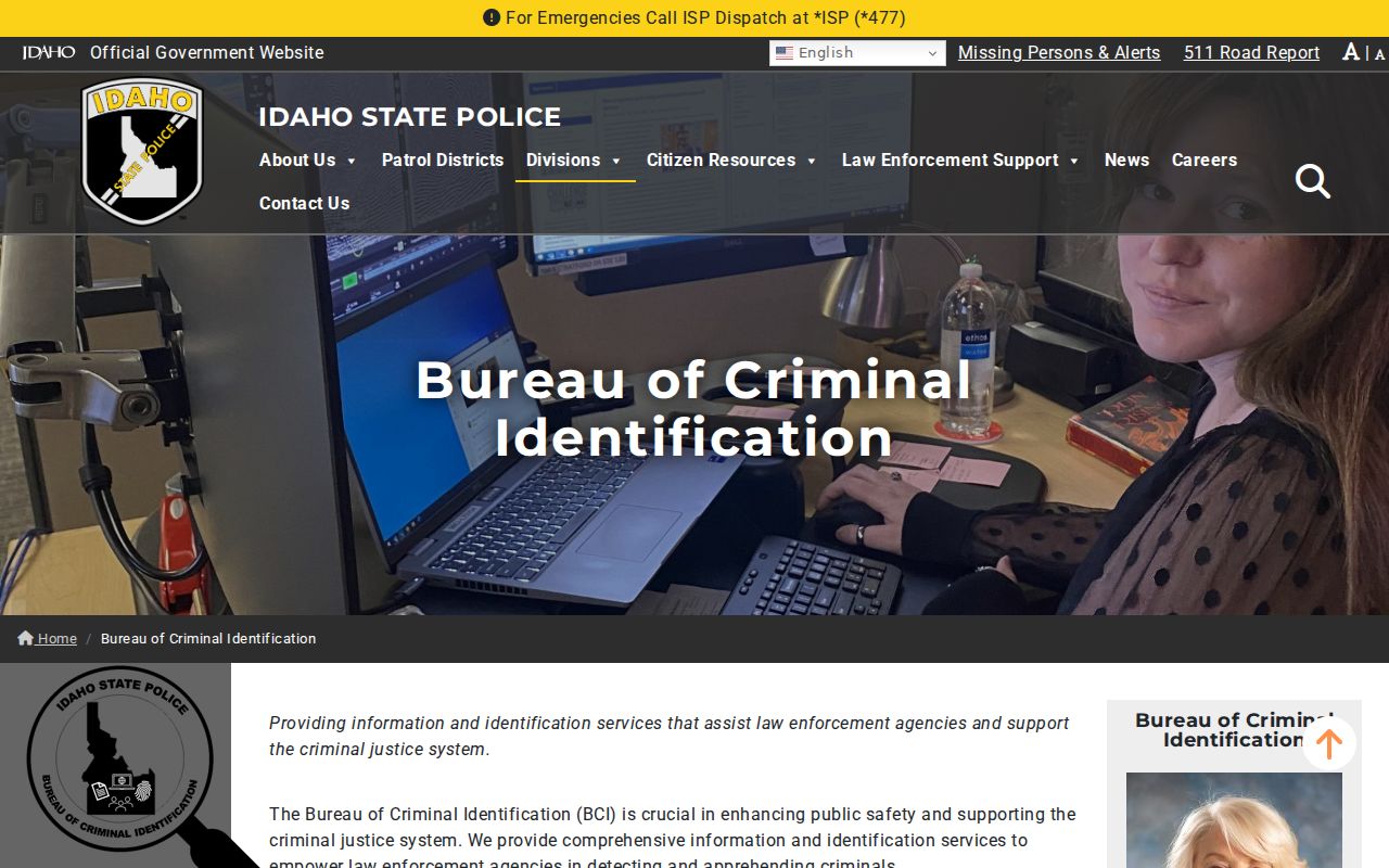 Elmore County criminal history Idaho BCI repository