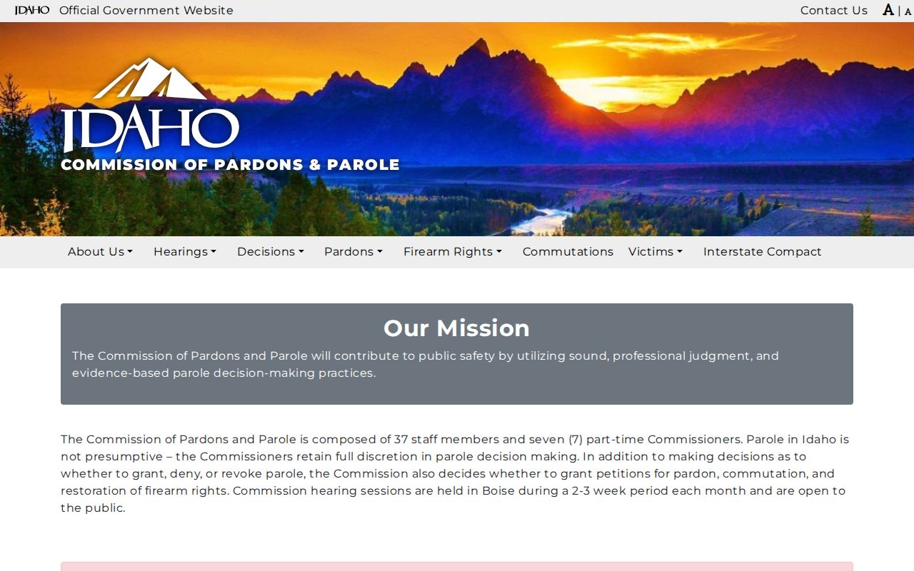 Elmore County criminal history Idaho parole commission