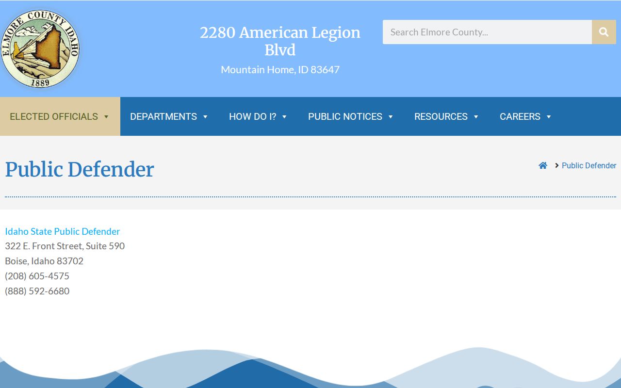 Elmore County criminal history Idaho State Public Defender routing