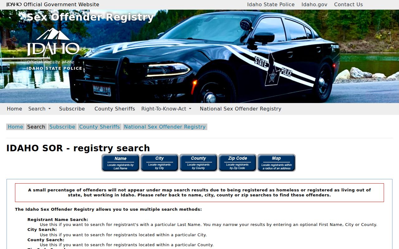 Elmore County sex offender registry search screen